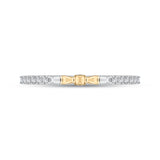 14 Kt White & Yellow Gold Carizza Bridal Wedding Band