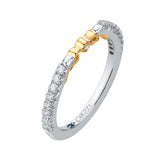 14 Kt White & Yellow Gold Carizza Bridal Wedding Band