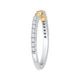 14 Kt White & Yellow Gold Carizza Bridal Wedding Band