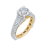 14 Kt White & Yellow Gold Carizza Boutique Bridal Engagement Ring