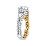 14 Kt White & Yellow Gold Carizza Boutique Bridal Engagement Ring