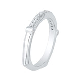14 Kt White Gold Carizza Bridal Wedding Band