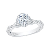 14 Kt White Gold Carizza Bridal Engagement Ring