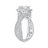 14 Kt White Gold Carizza Bridal Engagement Ring