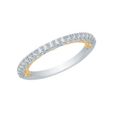14 Kt White & Yellow Gold Carizza Boutique Bridal Wedding Band