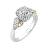 14 Kt White & Yellow Gold Carizza Bridal Engagement Ring