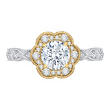 14 Kt White & Yellow Gold Carizza Boutique Bridal Engagement Ring