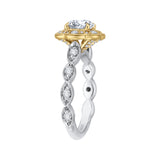 14 Kt White & Yellow Gold Carizza Boutique Bridal Engagement Ring