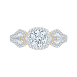 14 Kt White & Yellow Gold Carizza Bridal Engagement Ring