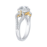14 Kt White & Yellow Gold Carizza Bridal Engagement Ring