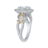 14 Kt White & Yellow Gold Carizza Boutique Bridal Engagement Ring
