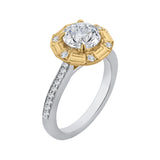 14 Kt White & Yellow Gold Carizza Boutique Bridal Engagement Ring