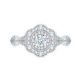 14 Kt White Gold Carizza Boutique Bridal Engagement Ring