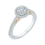 14 Kt White & Yellow Gold Carizza Boutique Bridal Engagement Ring