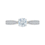 14 Kt White & Yellow Gold Carizza Boutique Bridal Engagement Ring