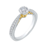 14 Kt White & Yellow Gold Carizza Boutique Bridal Engagement Ring