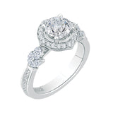 14 Kt White Gold Carizza Bridal Engagement Ring