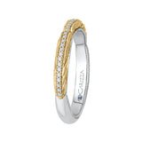 14 Kt White & Yellow Gold Carizza Bridal Wedding Band