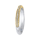 14 Kt White & Yellow Gold Carizza Bridal Wedding Band