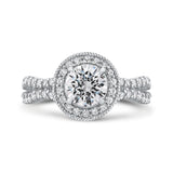 14 Kt White Gold Carizza Bridal Engagement Ring