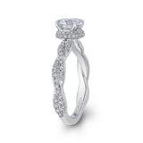 14 Kt White Gold Carizza Bridal Engagement Ring