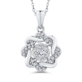 10K White Gold 1/4 Ct Diamond Fashion Pendant with Chain