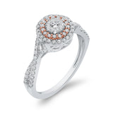 10 Kt White & Rose Gold Luminous Ring Ring