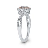 10 Kt White & Rose Gold Luminous Ring Ring