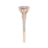 14 Kt Rose & White Gold Luminous Ring Engagement Ring
