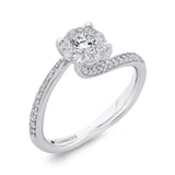 14 Kt White Gold Luminous Ring Engagement Ring