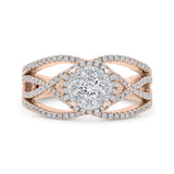 14 Kt Rose & White Gold Luminous Ring Engagement Ring