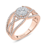 14 Kt Rose & White Gold Luminous Ring Engagement Ring