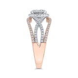 14 Kt Rose & White Gold Luminous Ring Engagement Ring