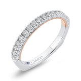 14 Kt White & Rose Gold Carizza Bridal Wedding Band