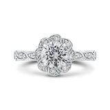 14 Kt White & Rose Gold Luminous Bridal Engagement Ring