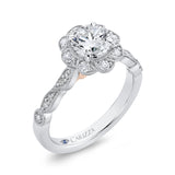 14 Kt White & Rose Gold Luminous Bridal Engagement Ring