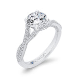 14 Kt White Gold Carizza Bridal Engagement Ring