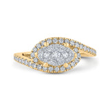 14 Kt Yellow & White Gold Luminous Ring Engagement Ring