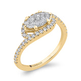 14 Kt Yellow & White Gold Luminous Ring Engagement Ring