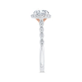 14 Kt White & Rose Gold Carizza Bridal Engagement Ring