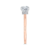 14 Kt Rose & White Gold Carizza Bridal Engagement Ring