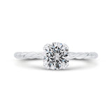 14K White Gold Solitaire Engagement Ring (Semi-Mount)