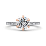 14 Kt White & Rose Gold Carizza Bridal Engagement Ring