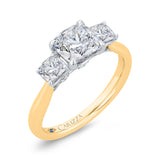 14 Kt Yellow & White Gold Carizza Bridal Engagement Ring