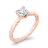 14 Kt Rose Gold Carizza Bridal Engagement Ring