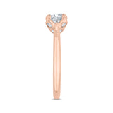 14 Kt Rose Gold Carizza Bridal Engagement Ring