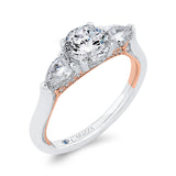 14 Kt Rose & White Gold Carizza Bridal Engagement Ring