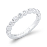 14 Kt White Gold Carizza Bridal Wedding Band