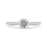 14 Kt White & Rose Gold Carizza Bridal Engagement Ring