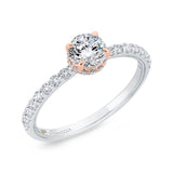 14 Kt White & Rose Gold Carizza Bridal Engagement Ring